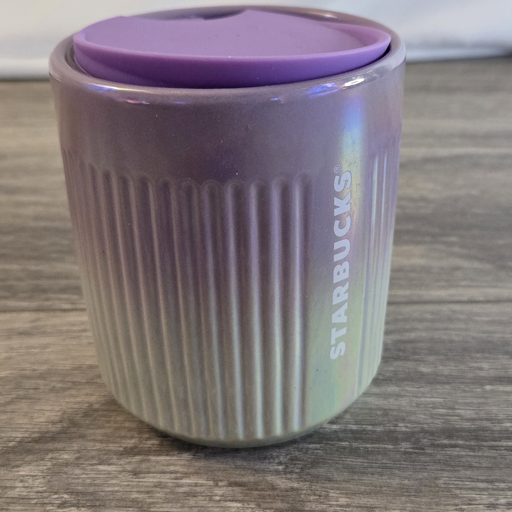 Starbucks Iridescent Tumbler with Purple Lid
